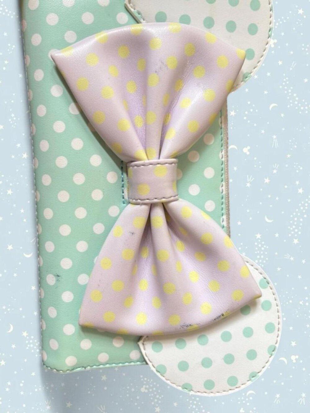 Large Loungefly Disney Minnie Mouse wallet with yellow polka dots